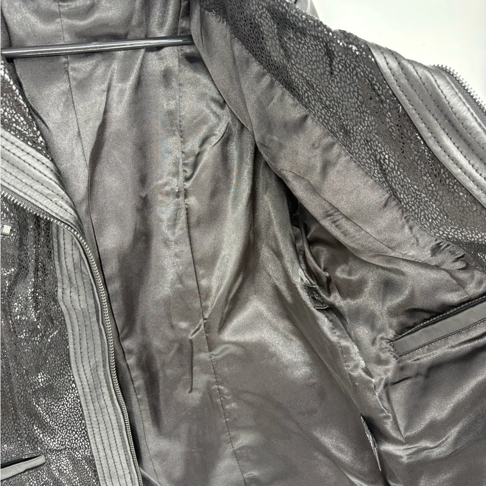 Pamela McCoy Black Leather Moto Jacket - Picture 12 of 13